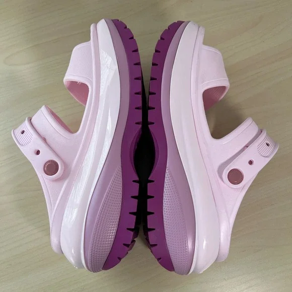 Crocs Mega Crush Sandal Women Size 8 Pink Platform Two Strap 207989-6SW - Picture 7 of 9